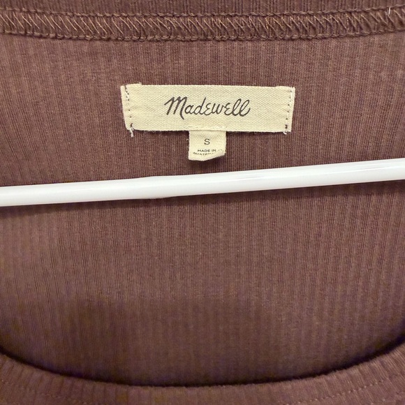 Madewell Chocolate Ribbed Long Sleeve Top - Picture 3 of 4